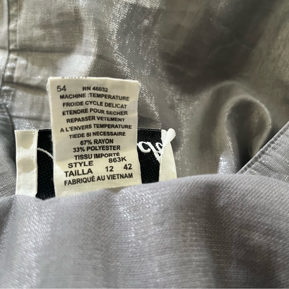 New N Touch Shiny Silver-Grey Snap-Closure Jacket Size 12 - Picture 7 of 7